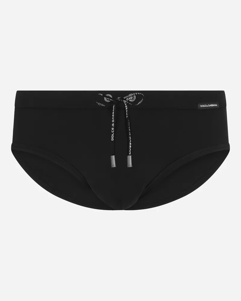 Dolce & Gabbana Badehose Mit -etikett - Mann Beachwear Schwarz Jersey Schwarz