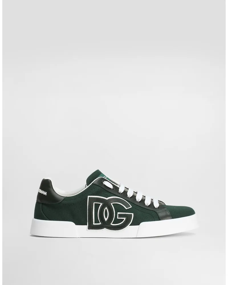Dolce & Gabbana Portofino Light Strobel Sneakers In Canvas And Calfskin - Mann Sneakers Multicolor Multicolor