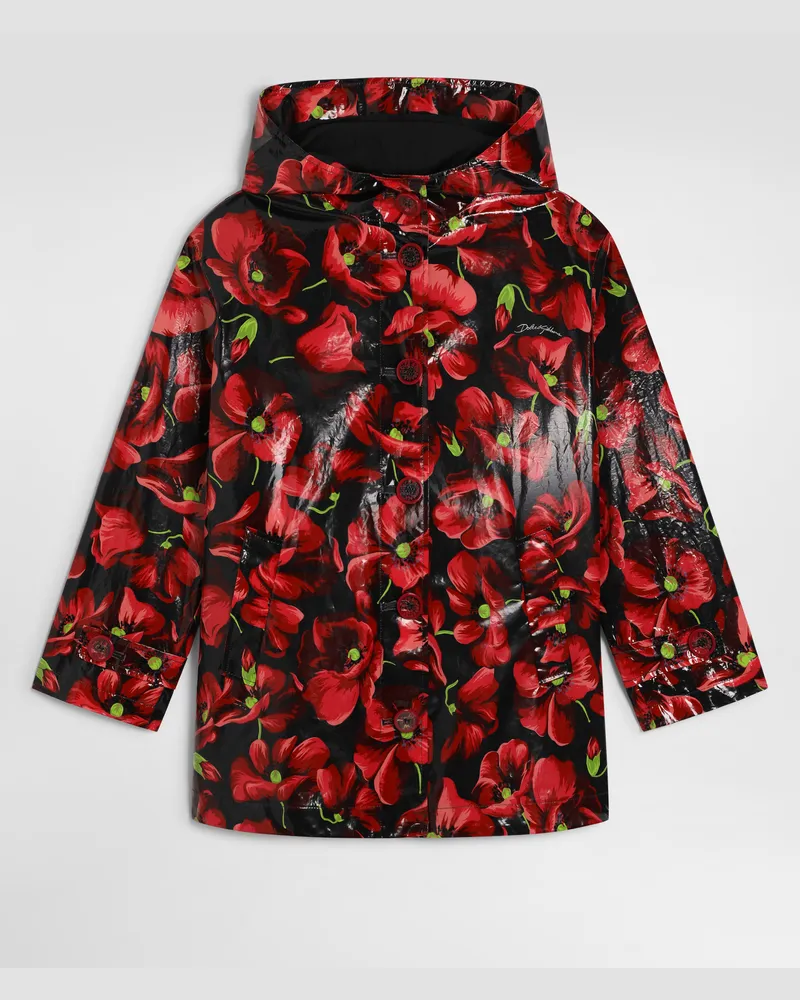 Dolce & Gabbana Trenchcoat Aus Popeline Mit Mohnblumen-print - Frau Collection Mehrfarbig Mehrfarbig