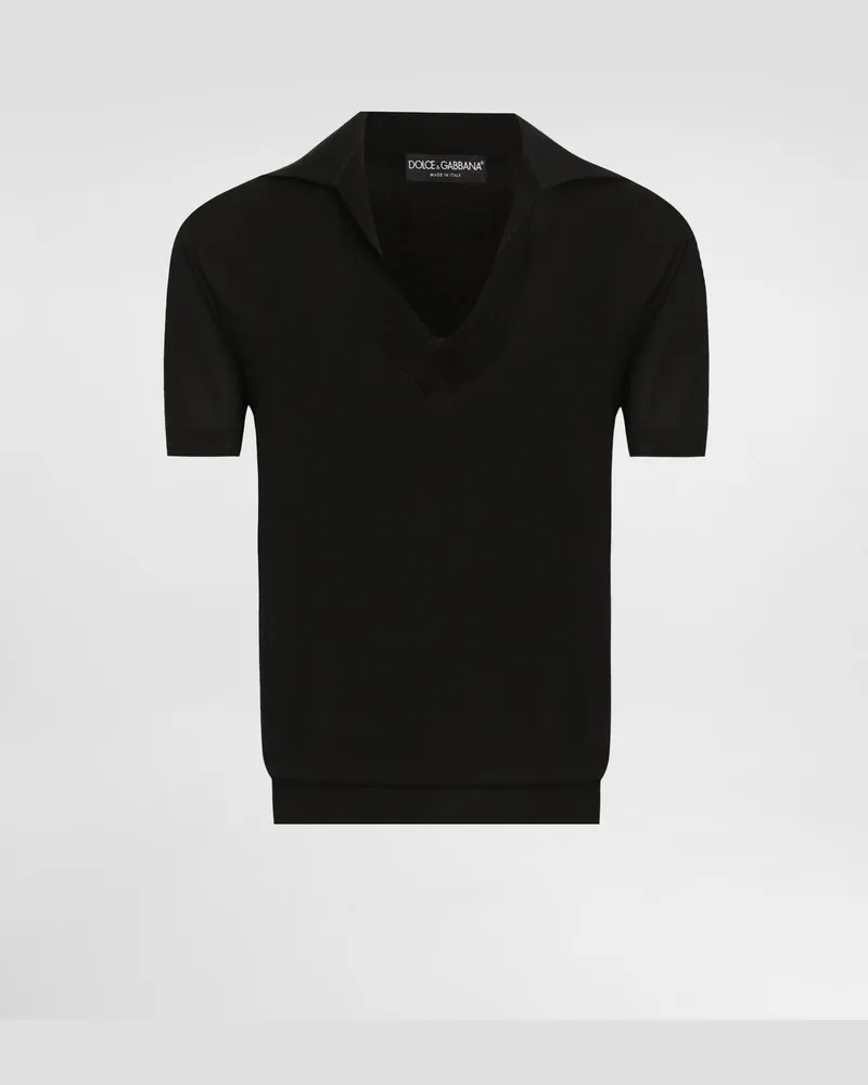 Dolce & Gabbana Polopullover Aus Kaschmir - Frau Strickwaren Schwarz Schwarz