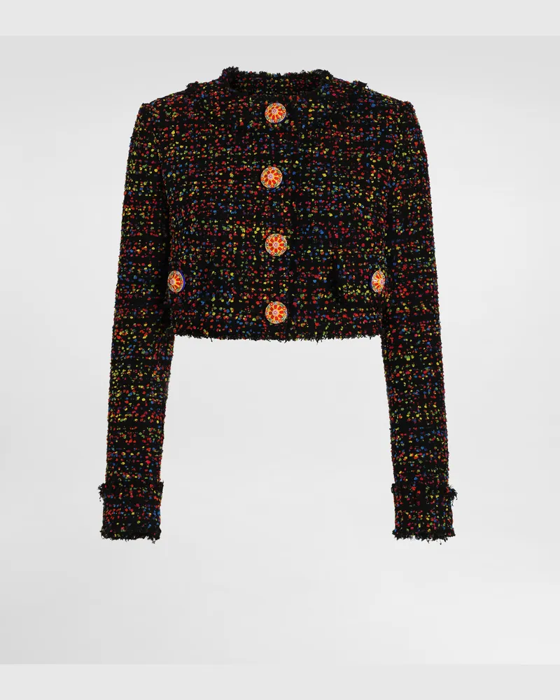 Dolce & Gabbana Kurze Tweedjacke - Frau Mäntel Und Jacken Multicolor Multicolor