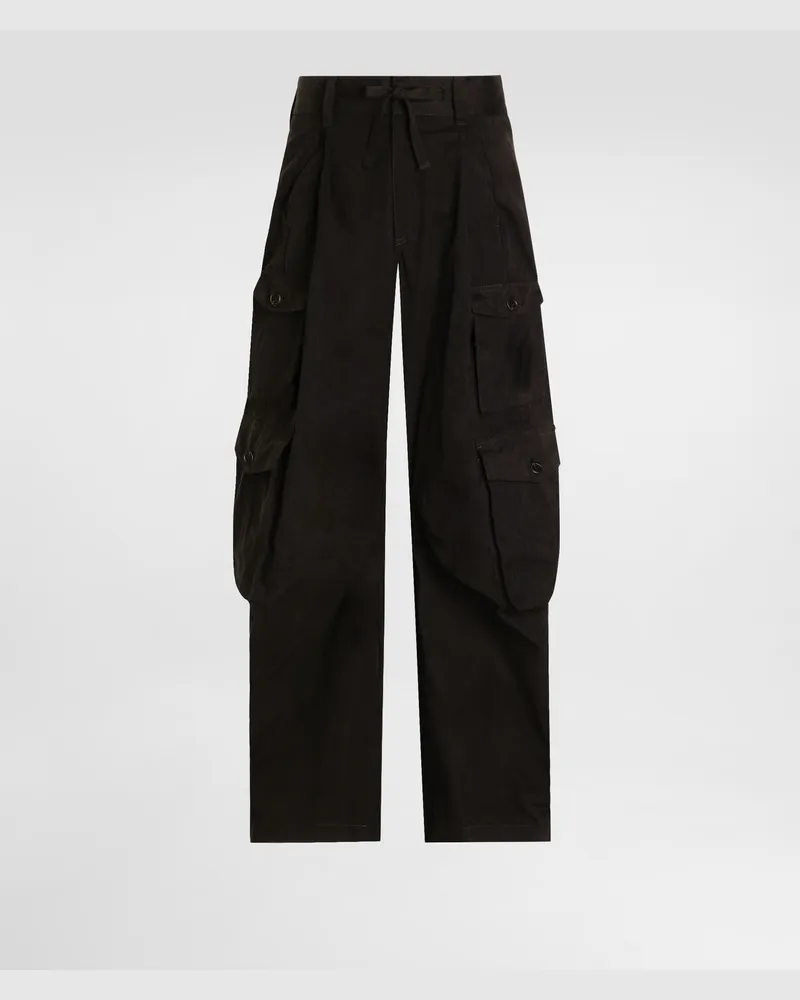 Dolce & Gabbana Faille Cargo Trousers - Mann Hosen Und Shorts Schwarz Stoff Black