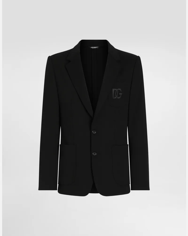 Dolce & Gabbana Jacke Portofino Stretchjersey - Mann Anzüge Und Blazer Schwarz Viskose Schwarz