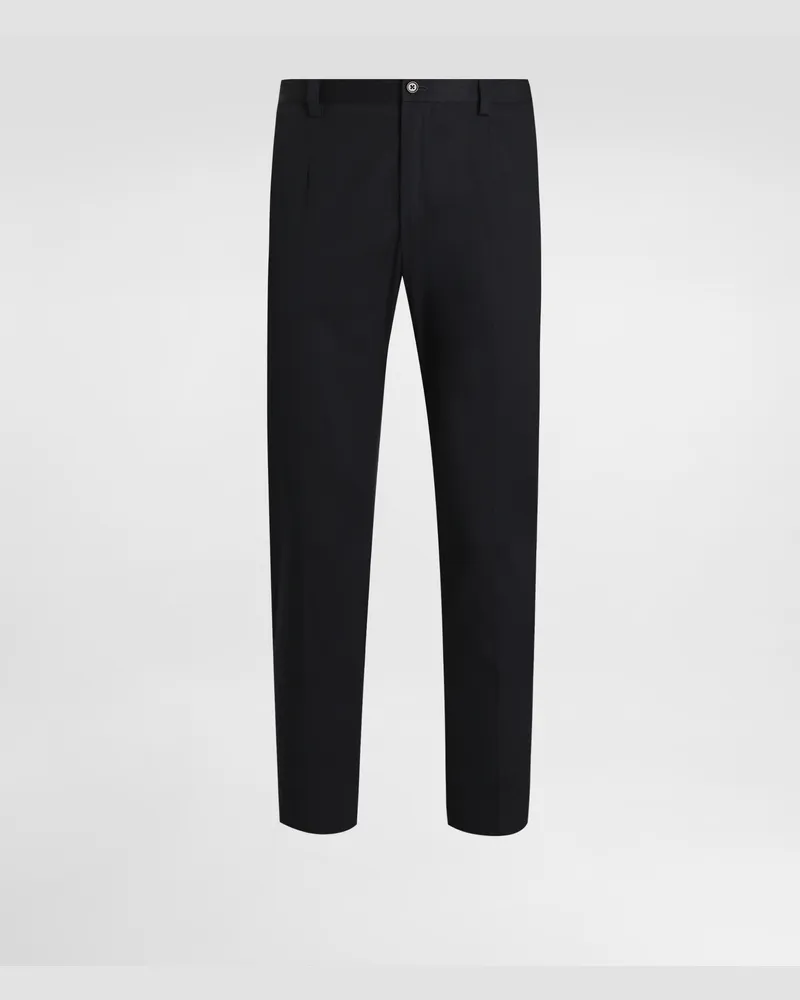 Dolce & Gabbana Hose Aus Baumwollgabardine - Mann Hosen Und Shorts Blau Blue