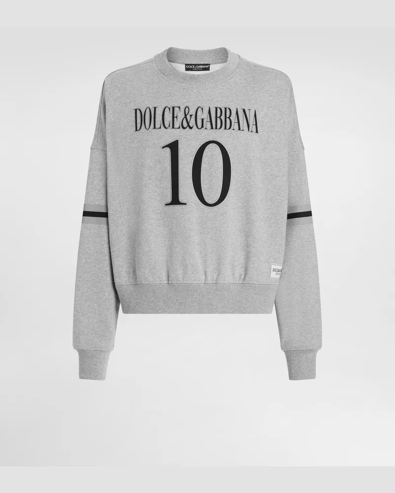 Dolce & Gabbana Sweatshirt Aus Baumwolle Mit Logo - Mann Sweatshirts Grau Grau