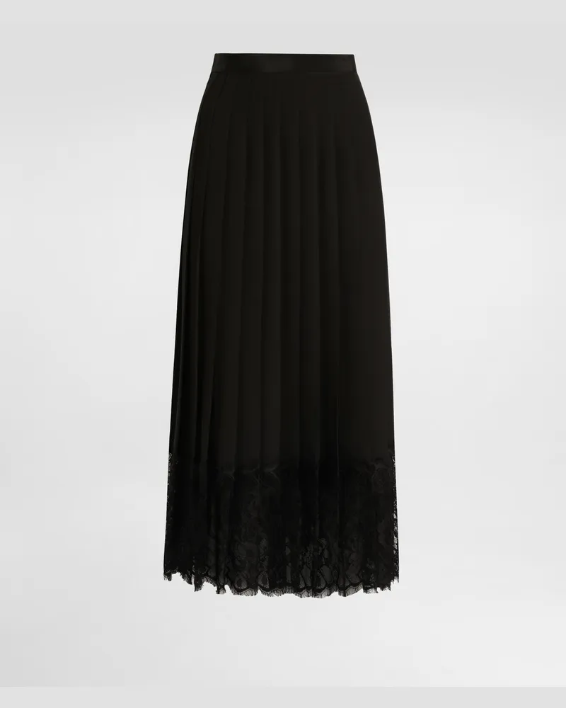 Dolce & Gabbana Plisseerock Aus Chiffon - Frau Röcke Schwarz Schwarz