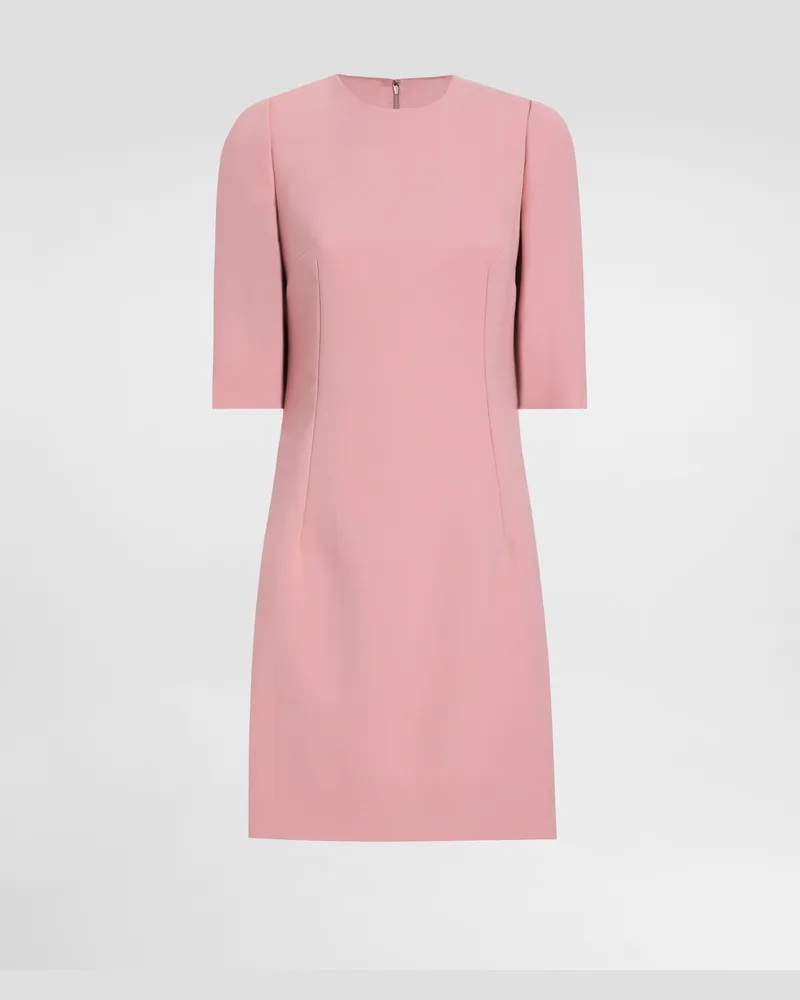 Dolce & Gabbana Sanduhr-kleid In Midilänge Aus Wollkrepp - Frau Kleider Rosa Rosa
