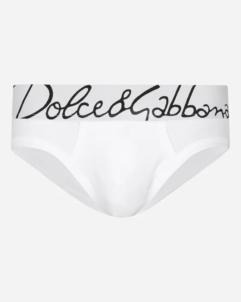 Dolce & Gabbana Midi-slip Baumwollstretch - Mann Unterwäsche Und Loungewear Wei Weiss