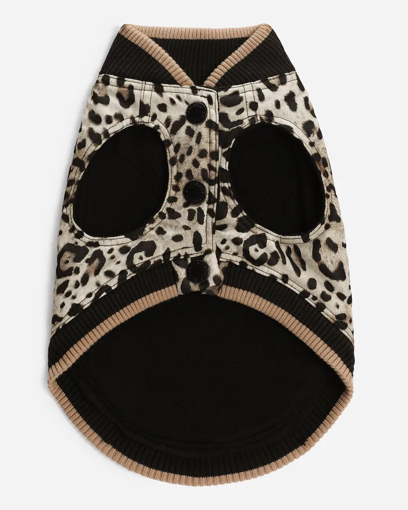 Dolce & Gabbana Steppjacke Für Hunde - Mann Accessoires Für Hunde Animalprint Drucken