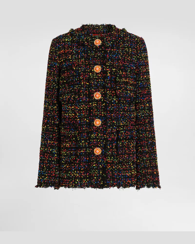 Dolce & Gabbana Jacke Aus Tweed - Frau Mäntel Und Jacken Mehrfarbig Mehrfarbig