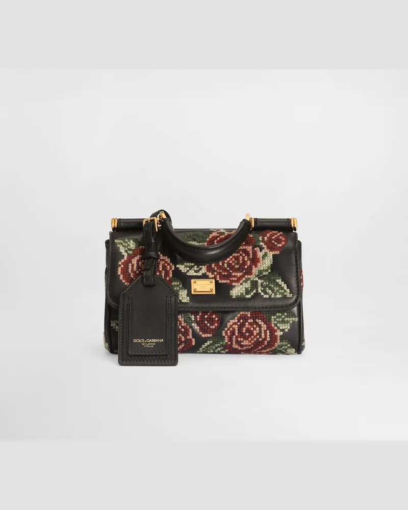 Dolce & Gabbana Handtasche My Sicily Mini Mit Petit-point-stickerei - Frau Collection Mehrfarbig Mehrfarbig