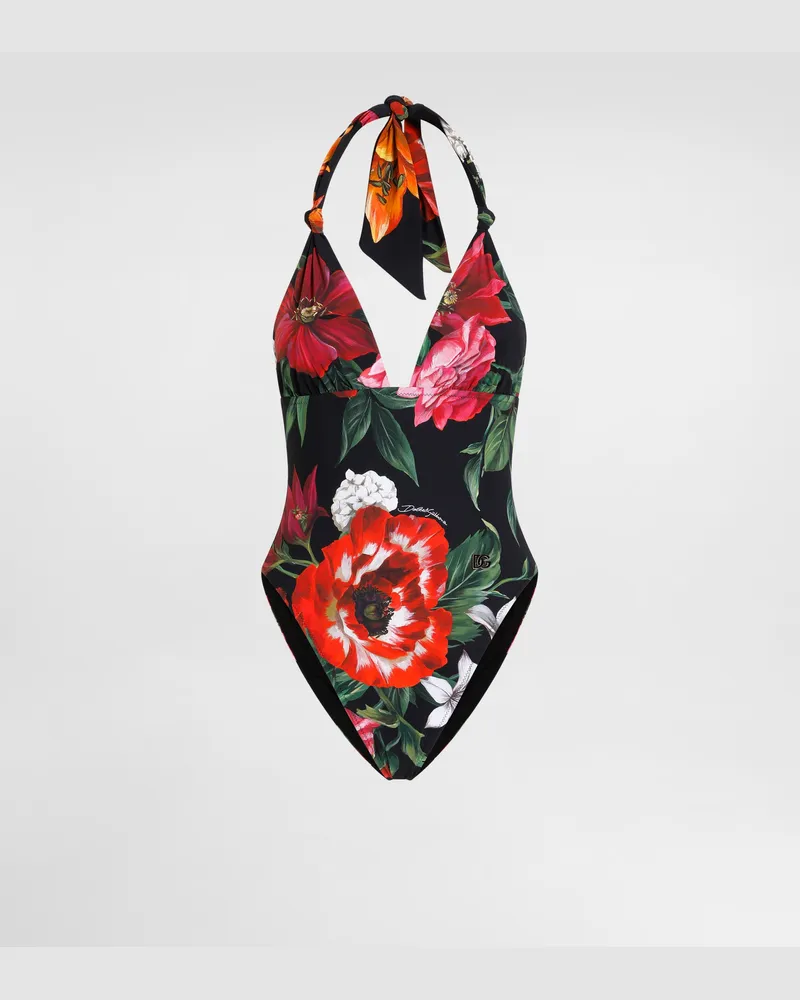Dolce & Gabbana Einteiliger Badeanzug Mit Blumenprint - Frau Bademode Drucken Drucken