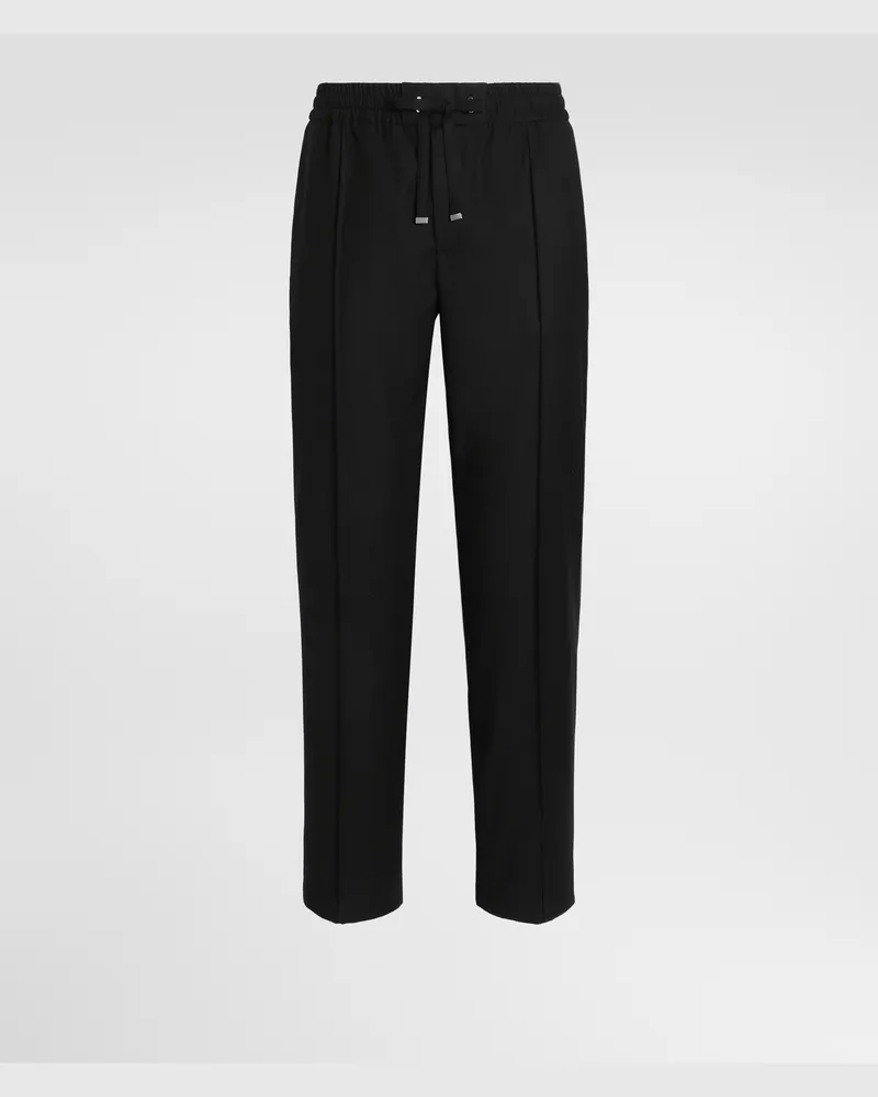Dolce & Gabbana Flannel Jogging Trousers - Mann Hosen Und Shorts Schwarz 