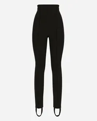 Dolce & Gabbana Jersey-Leggings aus Milano Ripp mit Steg Schwarz