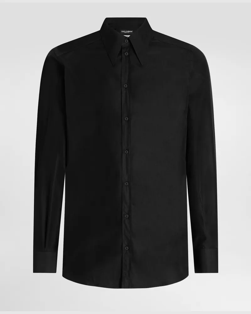Dolce & Gabbana Hemd Martini Aus Popeline - Mann Hemden Schwarz Schwarz