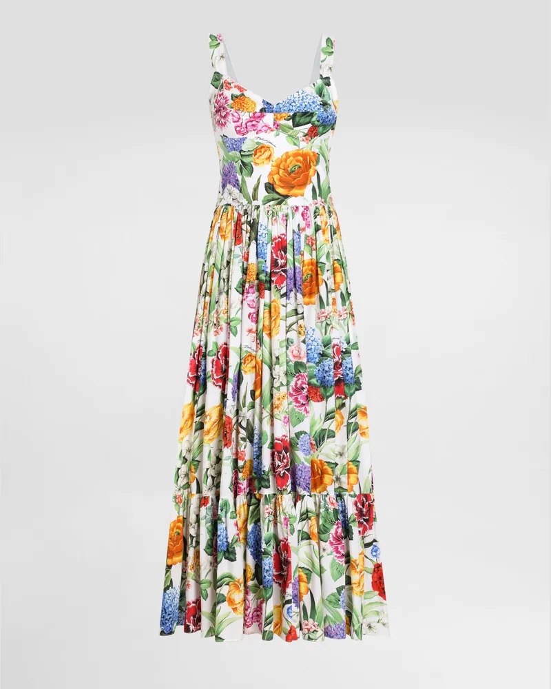 Dolce & Gabbana Langes Bustierkleid Blumenprint - Frau Kleider Drucken Drucken