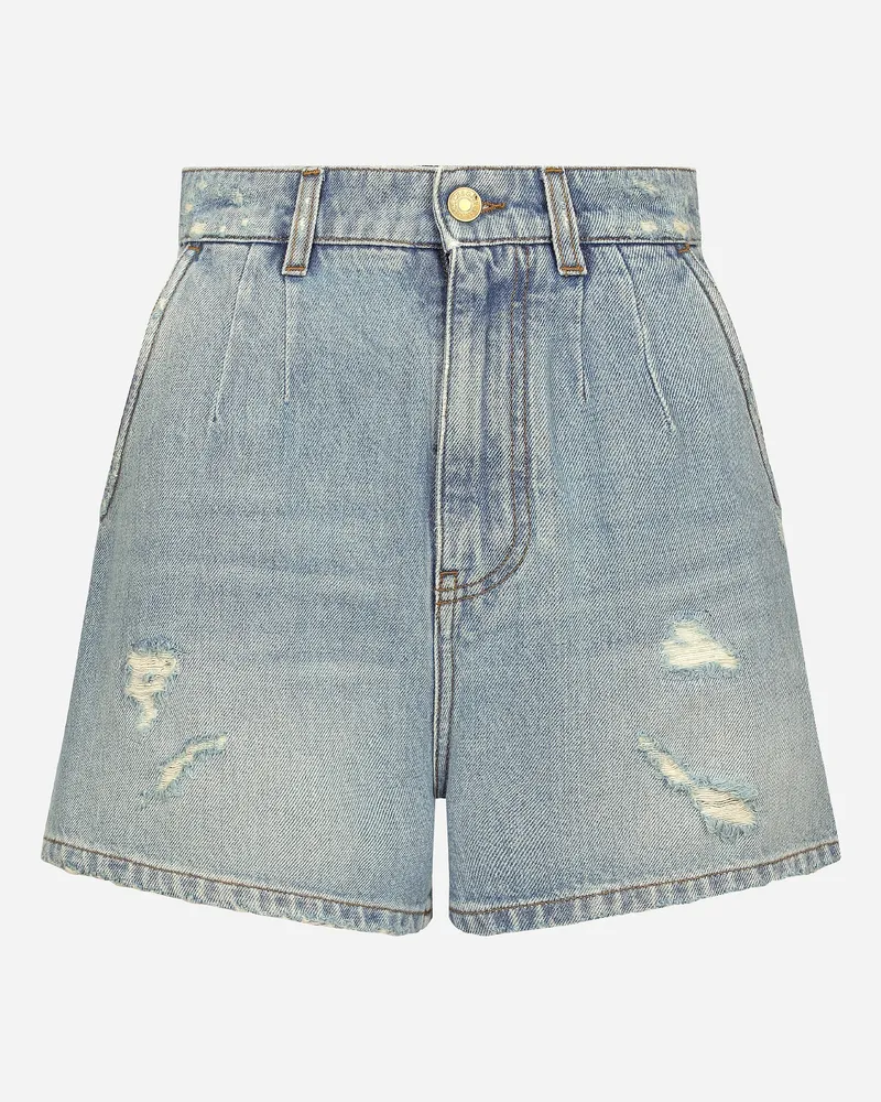 Dolce & Gabbana Shorts Hoher Bund Aus Denim - Frau Denim Mehrfarbig Baumwolle Mehrfarbig