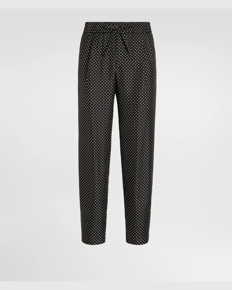 Dolce & Gabbana Hose Aus Seidentwill Mit Polka-dot-print - Mann Hosen Und Shorts Multicolor Multicolor