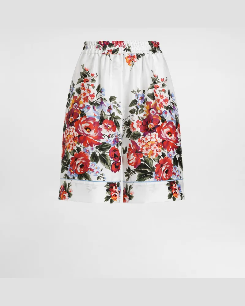 Dolce & Gabbana Flower Bouquet-print Twill Vanity Bermuda Shorts - Frau Collection Multicolor Multicolor