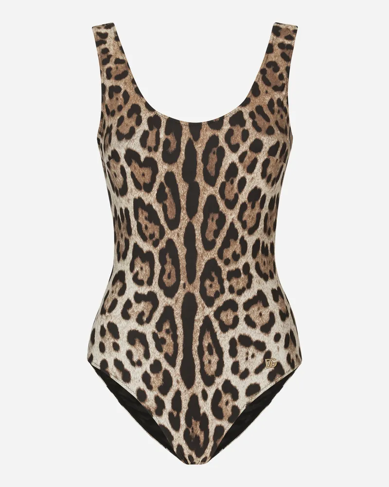 Dolce & Gabbana Badeanzug Leoprint - Frau Bademode Animalprint Jersey Animal-print