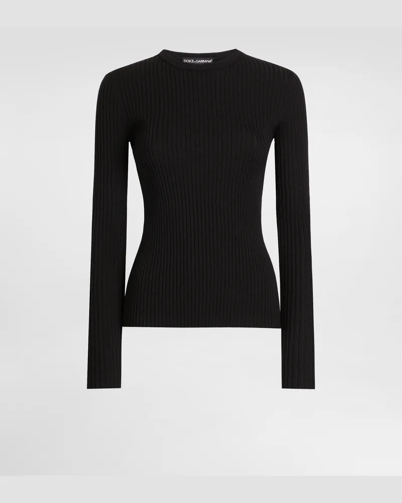 Dolce & Gabbana Pullover Aus Wolle - Frau Strickwaren Schwarz Schwarz
