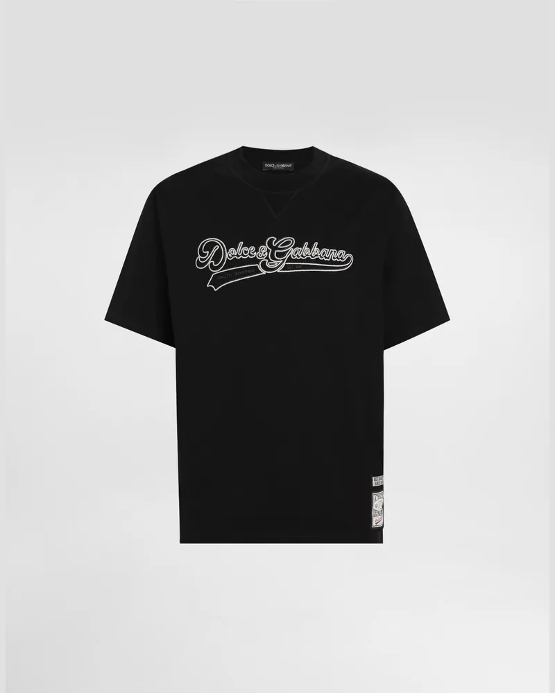 Dolce & Gabbana Cotton T-shirt With Embroidery - Mann T-shirts Und Polos Schwarz Black