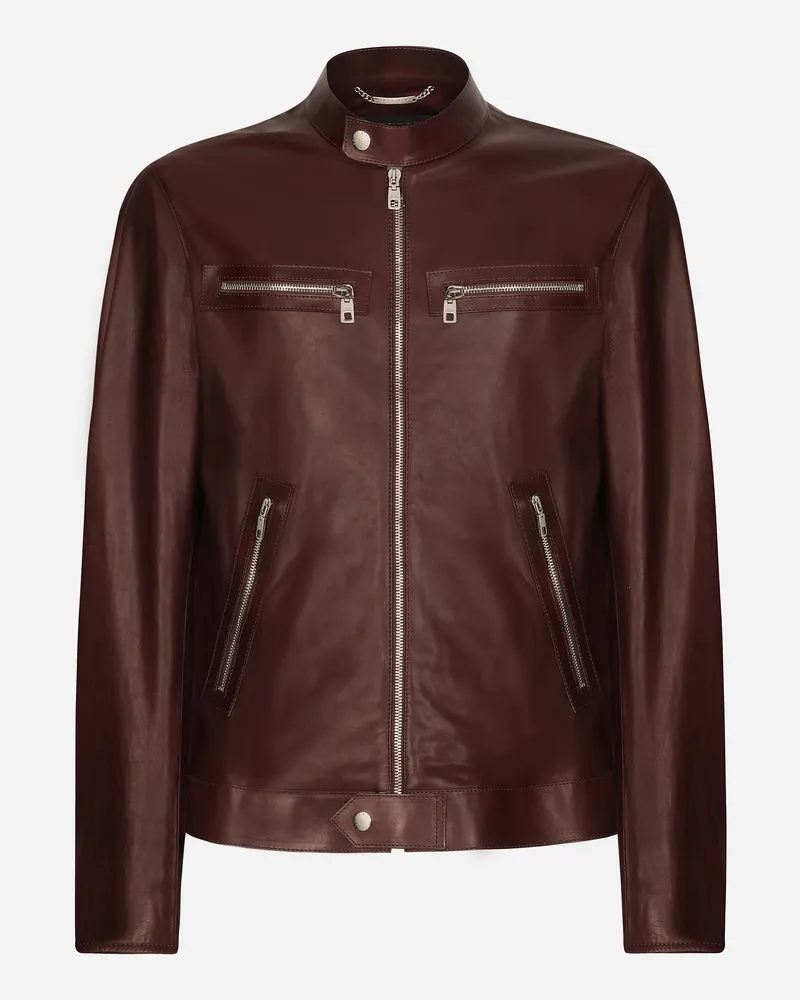 Dolce & Gabbana Lederjacke - Mann Mäntel Und Jacken Mehrfarbig Mehrfarbig