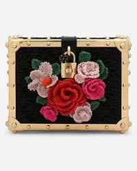 Dolce & Gabbana Tasche Dolce Box aus gehäkeltem Raphiabast Mehrfarbig