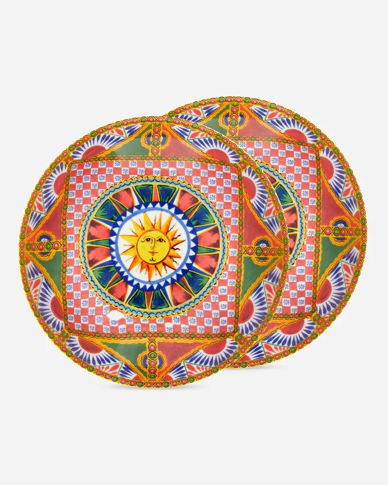 Dolce & Gabbana Set 2 Porcelain Soup Plates - Suppenteller Mehrfarbig Mehrfarbig