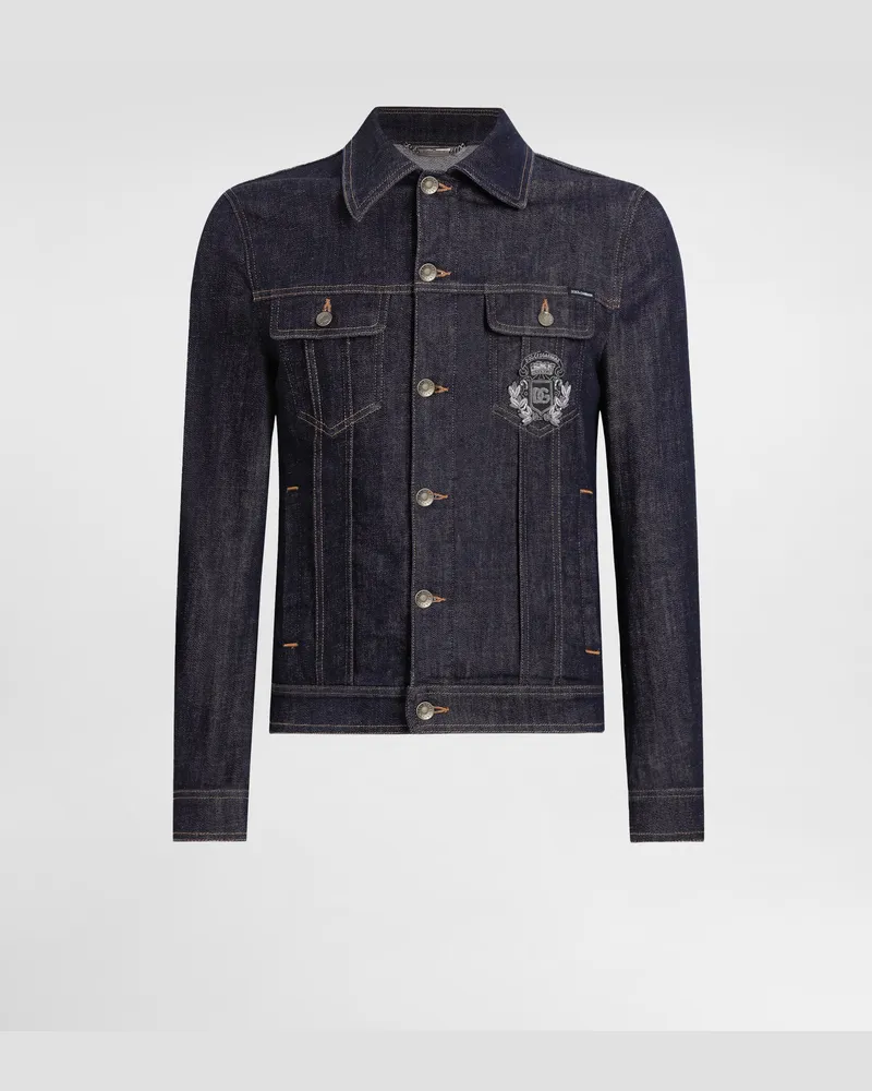 Dolce & Gabbana Jeansjacke Aus Baumwolle Mit Patch - Mann Jeans Mehrfarbig Mehrfarbig
