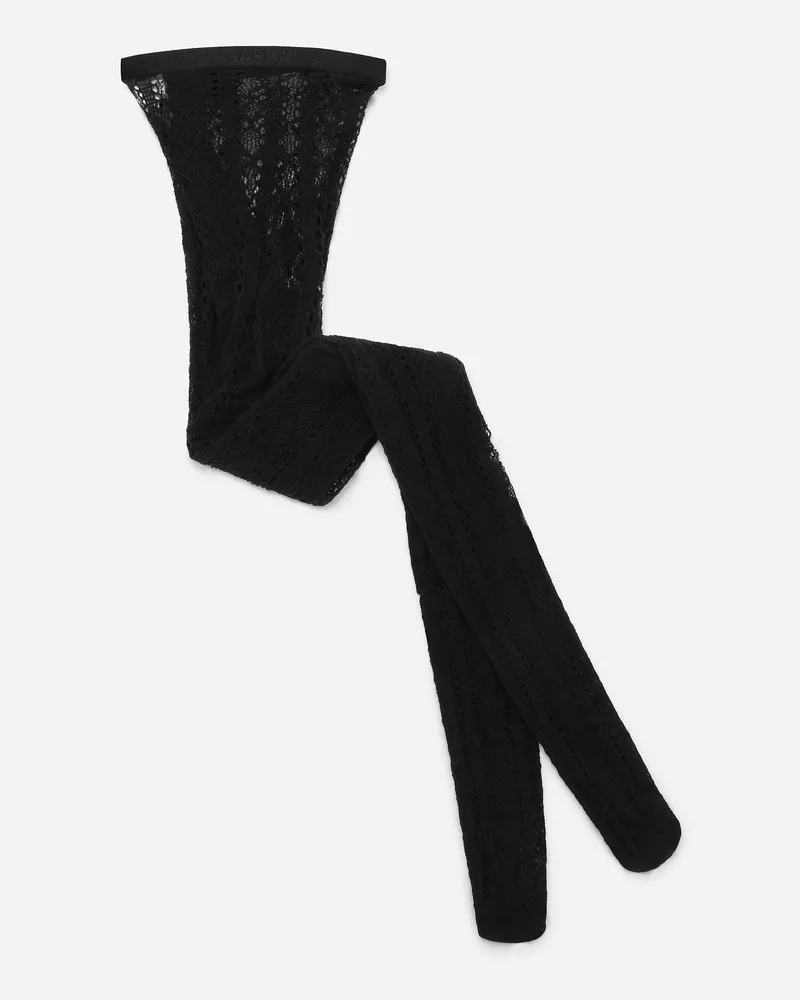 Dolce & Gabbana Strumpfhose Mit Lochmuster Aus Baumwolle - Frau Socken Schwarz Schwarz
