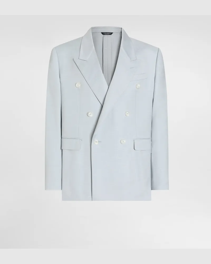 Dolce & Gabbana Shantung Viscose Double-breasted Jacket - Mann Anzüge Und Blazer Hellblau Azure