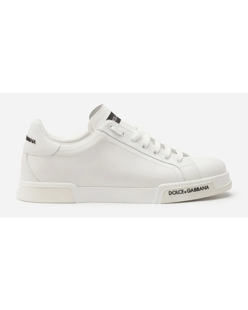 Dolce & Gabbana Sneaker Portofino aus kalbsnappaleder Weiss