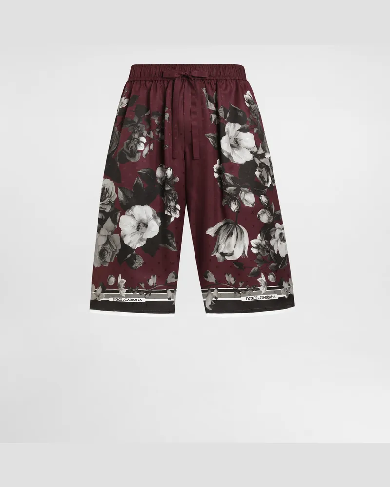 Dolce & Gabbana Peony Ramage-print Vanity Twill Trousers - Mann Hosen Und Shorts Multicolor Multicolor