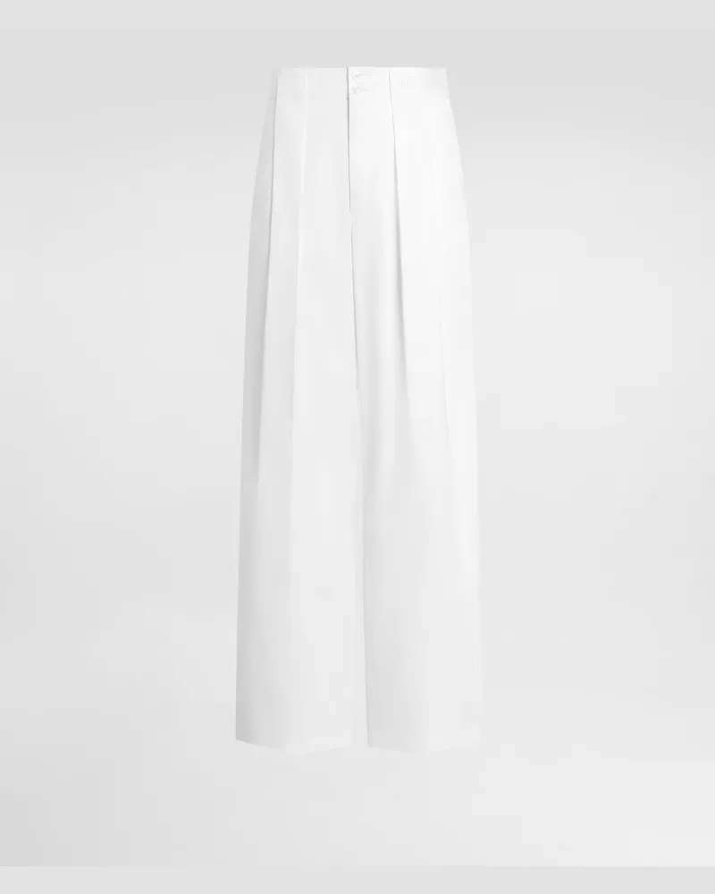 Dolce & Gabbana Hose Aus Stretch-baumwollgabardine - Mann Hosen Und Shorts Wei Weiss