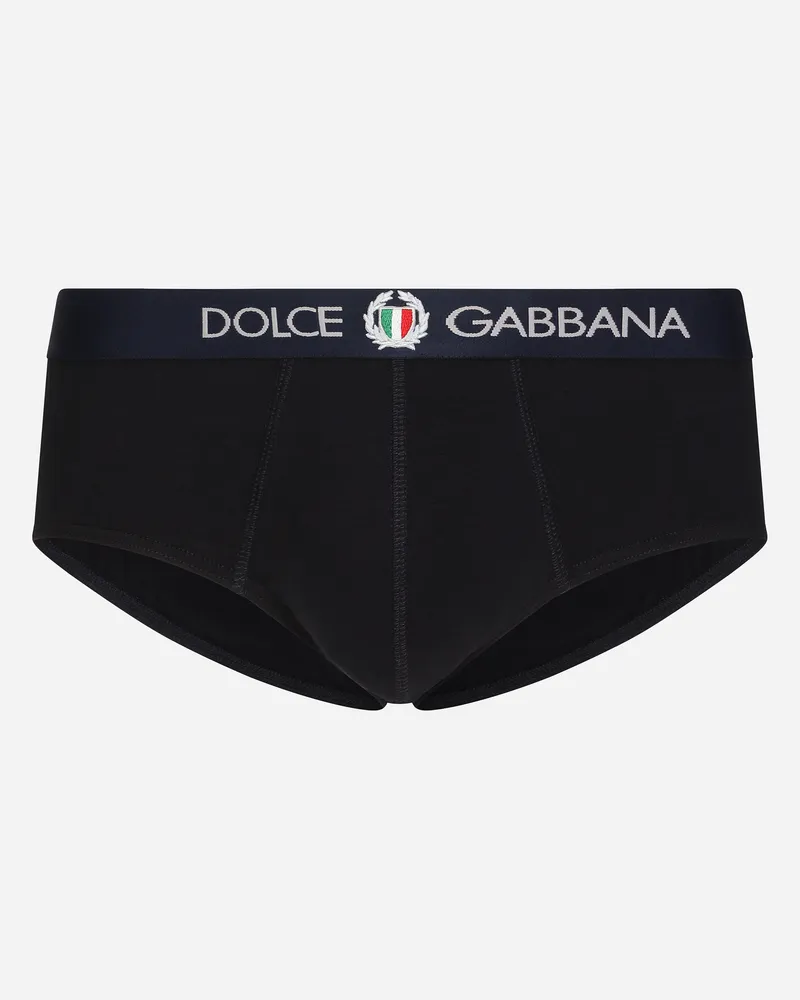 Dolce & Gabbana Brando Slip Bielastischer Baumwoll-stretch - Mann Unterwäsche Und Loungewear Blau Baumwolle Blau