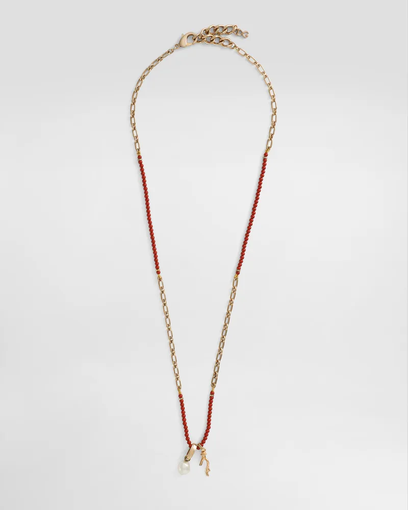 Dolce & Gabbana Halskette Aus Metall Mit Steinen Und Charms - Mann Bijoux Gold Metall Gold