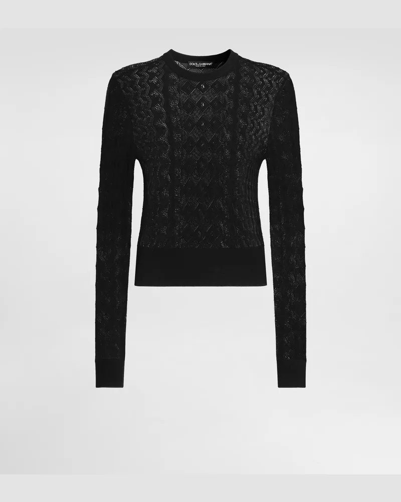 Dolce & Gabbana Lace Pullover - Frau Strickwaren Schwarz Black