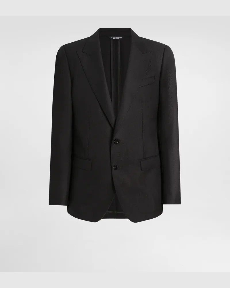 Dolce & Gabbana Einreihige Jacke Taormina Aus Wolle - Mann Anzüge Und Blazer Schwarz Schwarz