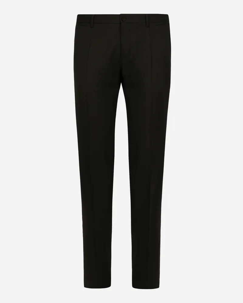 Dolce & Gabbana Hose Aus Wollstretch - Mann Hosen Und Shorts Schwarz Wolle Schwarz