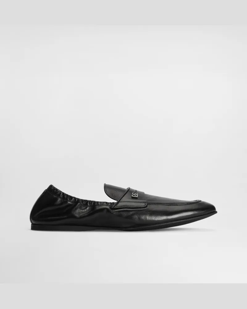Dolce & Gabbana Slipper Aus Kalbsleder - Mann Driver Und Mokassins Schwarz Schwarz