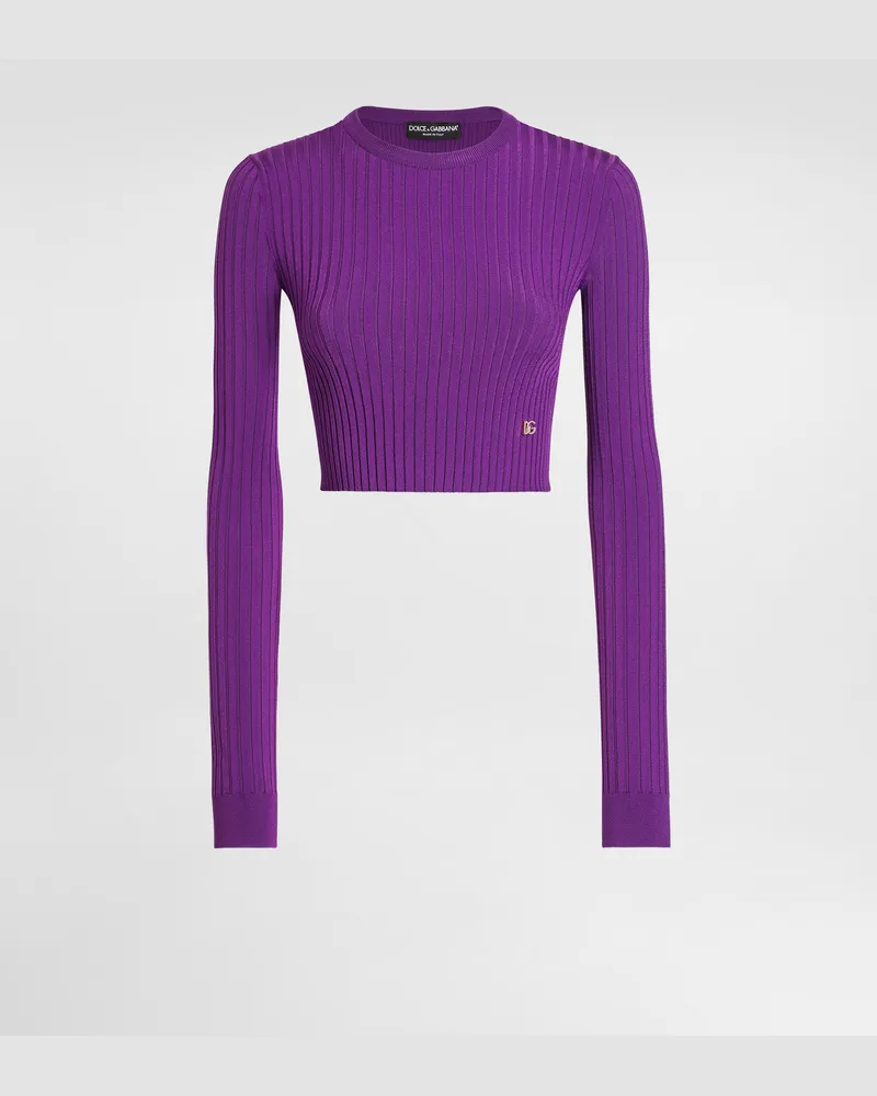 Dolce & Gabbana Viscose Pullover - Frau Strickwaren Purple Purple
