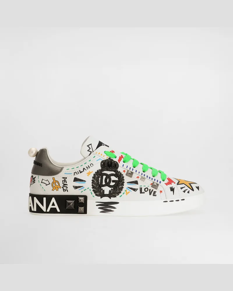Dolce & Gabbana Sneaker Bassa - Mann Sneakers Wei Mehrfarbig
