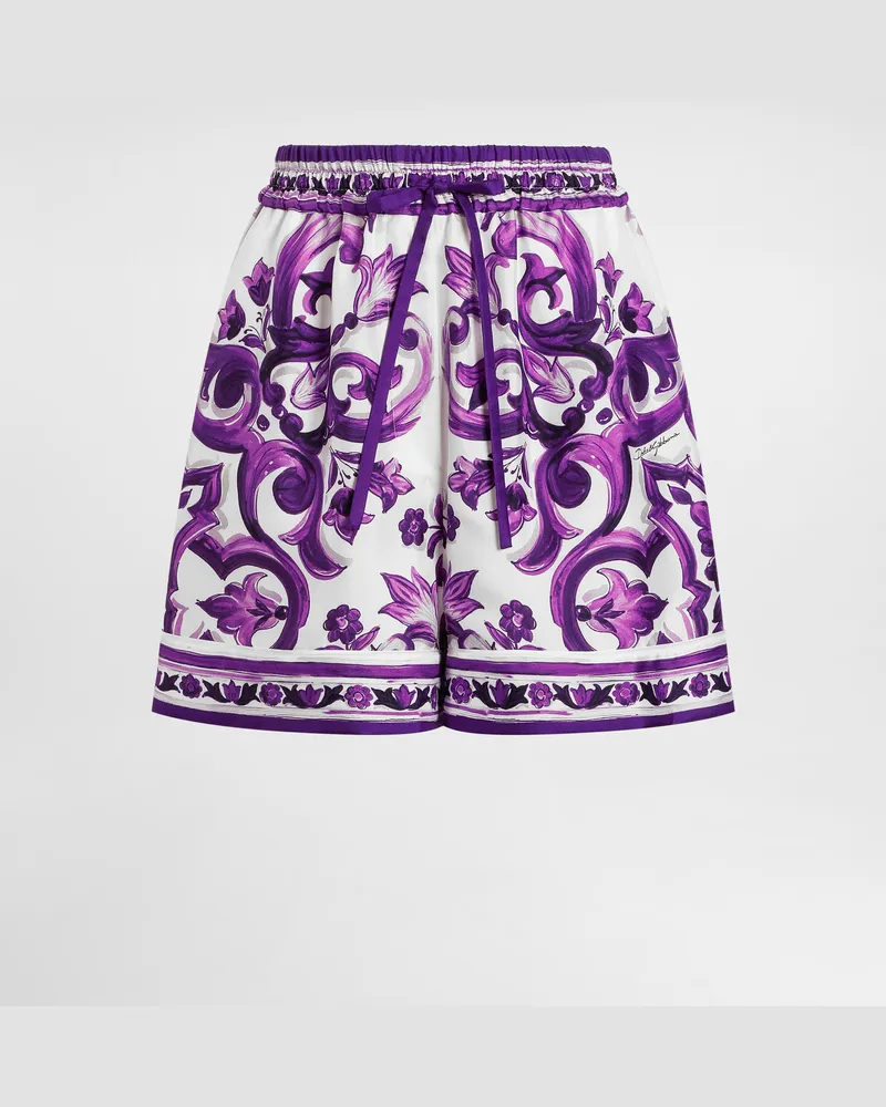 Dolce & Gabbana Majolica-print Twill Shorts - Frau Hosen Und Shorts Multicolor Multicolor