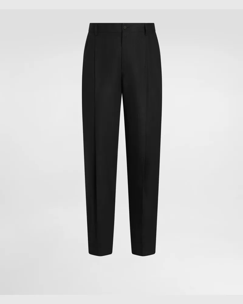 Dolce & Gabbana Hose Aus Leinen - Mann Hosen Und Shorts Schwarz Leinen Schwarz