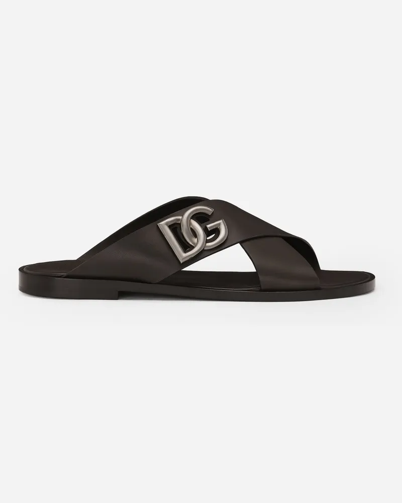 Dolce & Gabbana Sandalette Aus Kalbsleder - Mann Sandalen Und Slides Braun Leder Braun