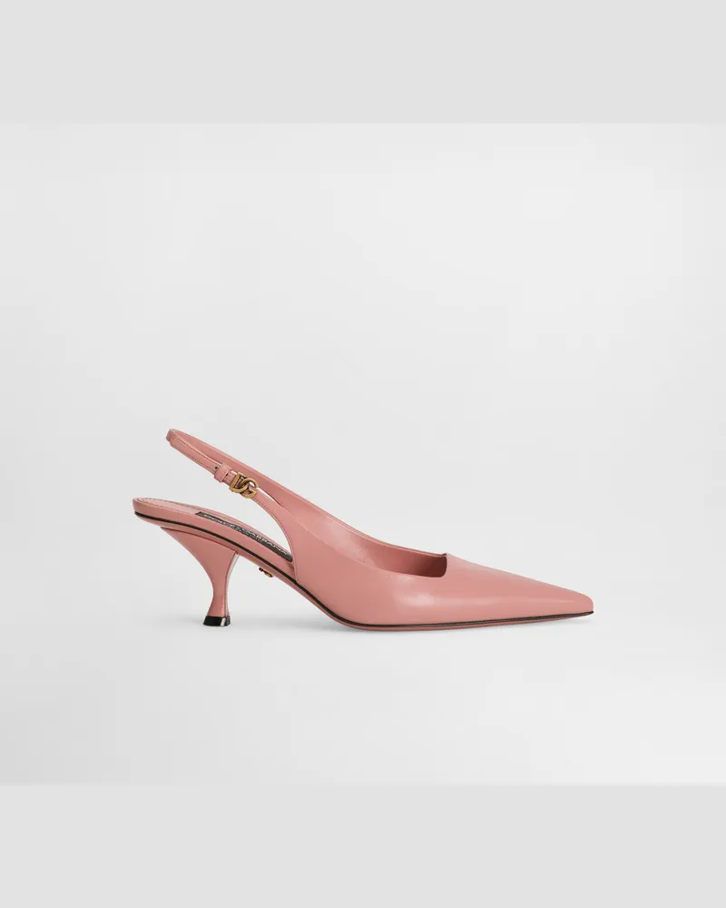 Dolce & Gabbana Lollo Polished Calfskin Slingback - Frau Pumps Und Slingbacks Rosa Rosa