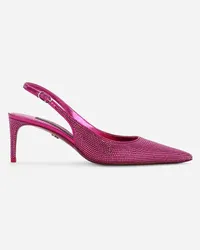 Dolce & Gabbana Slingback aus Satin und Thermostrass Fuchsia