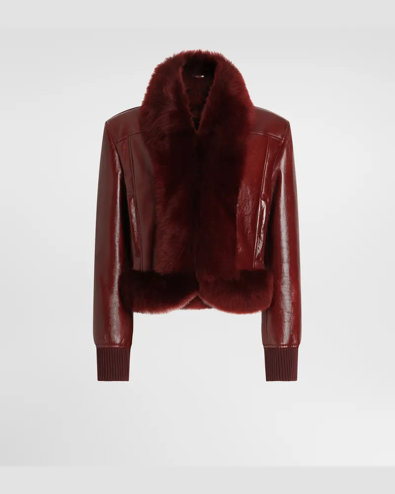 Dolce & Gabbana Jacke Aus Lammleder - Frau Blazer Bordeaux Burgunderrot