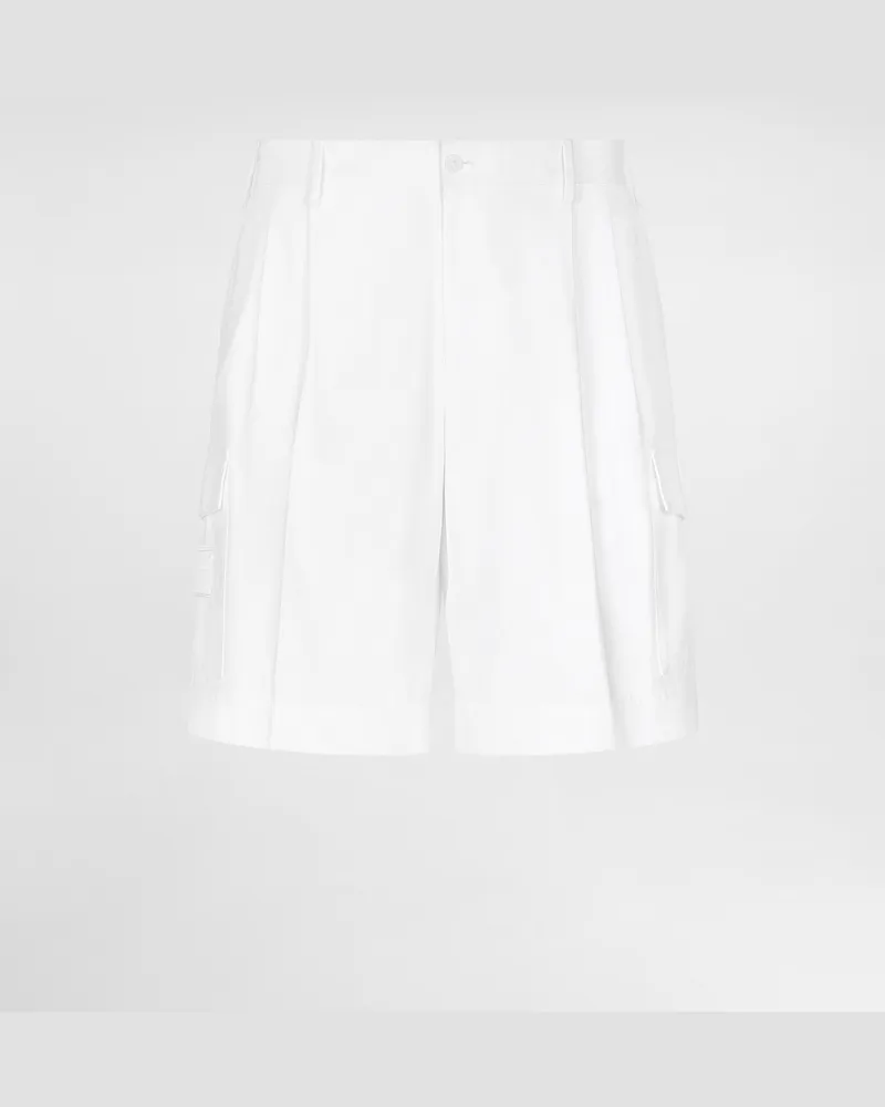 Dolce & Gabbana Bermudas Aus Gabardine Mit Seitentaschen - Mann Hosen Und Shorts Wei Weiss